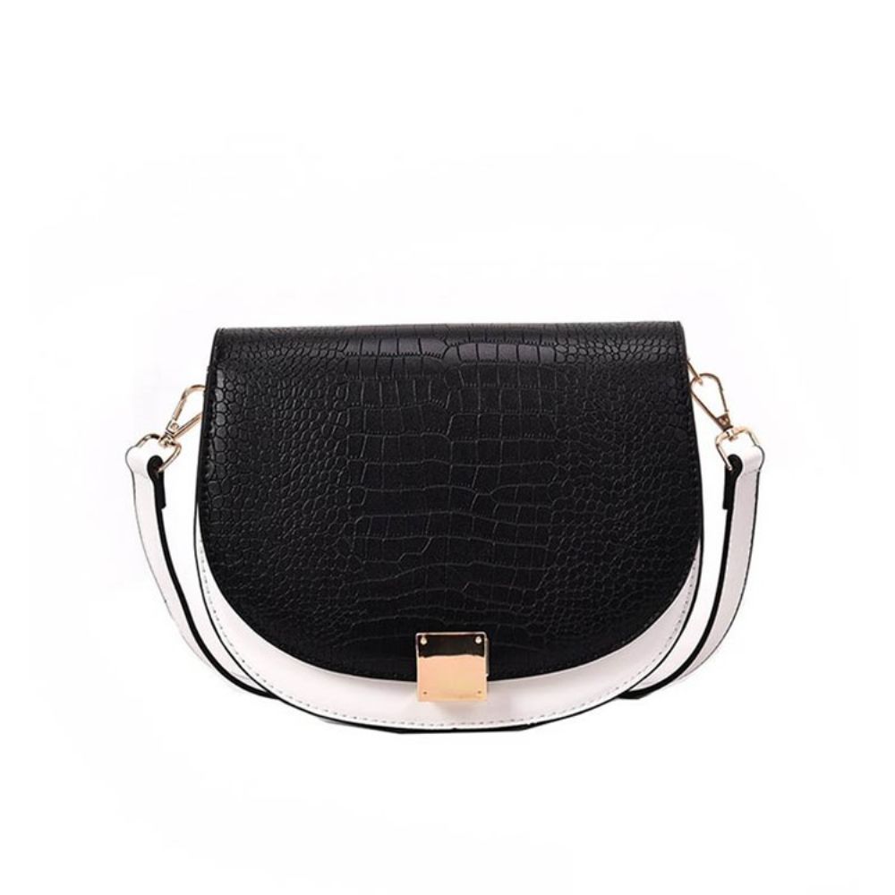 Thread Pu Zadel Tweekleurige Crossbody Tas