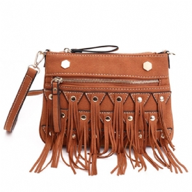 Vintage Crossbodytas Met Geometrische Kwastjes