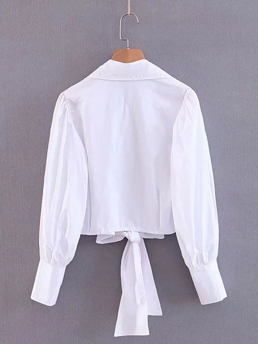 Korte Damesblouse Met Revers Geruite Veters En Lange Mouwen