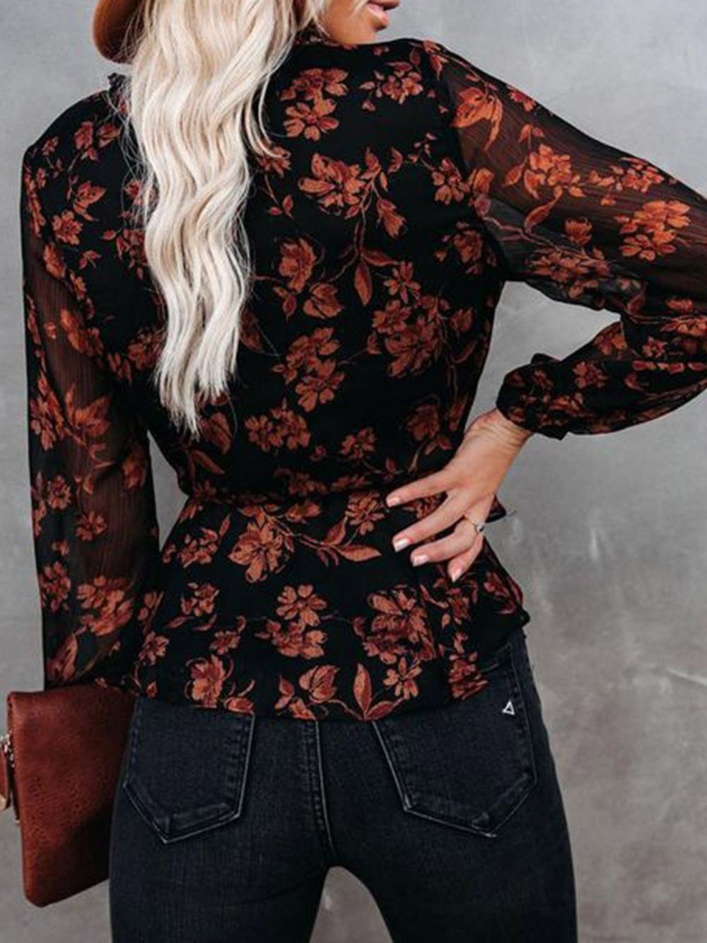 Standaard Blouse Dames Met Normale Bloemen En Veters