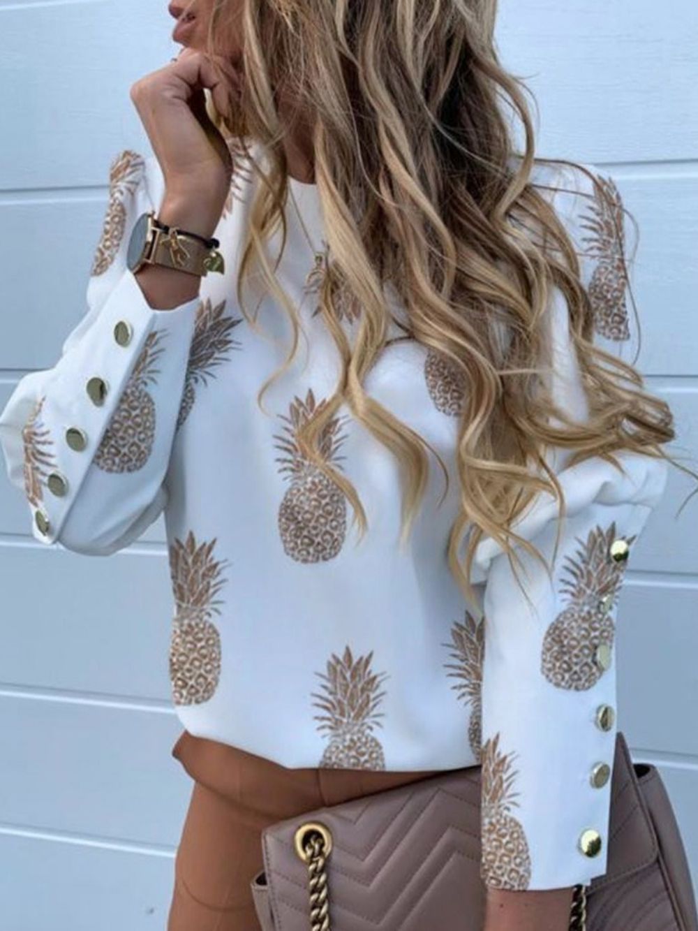 Standaard Blouse Met Ronde Hals En Bloemenprint Dames