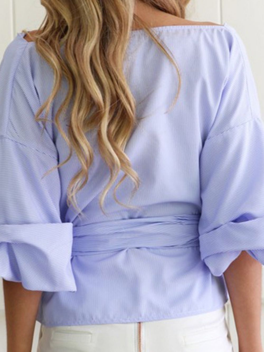 Standaard Blouse Met V-Hals En Standaard Lange Mouwen Dames