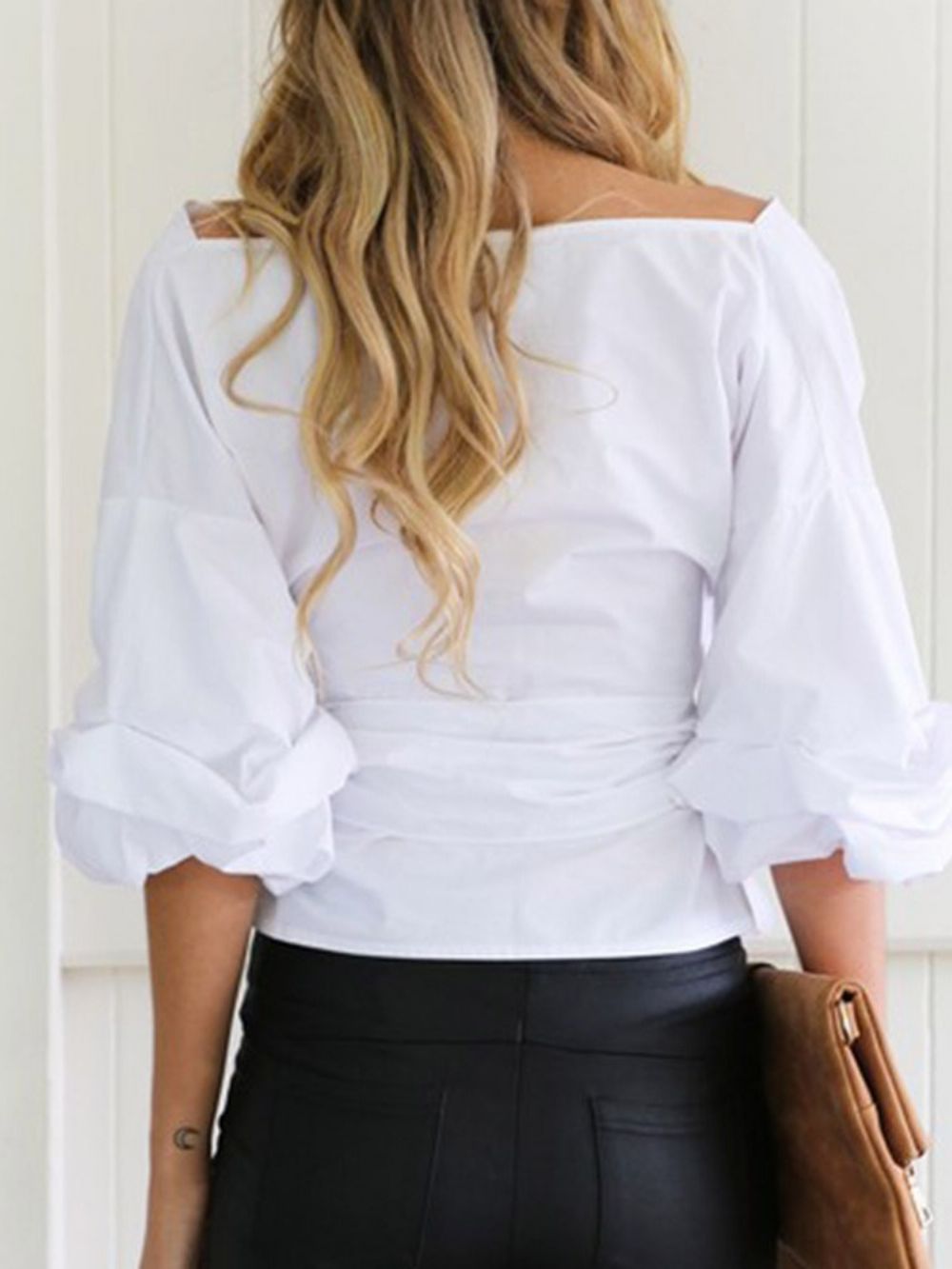 Standaard Blouse Met V-Hals En Standaard Lange Mouwen Dames