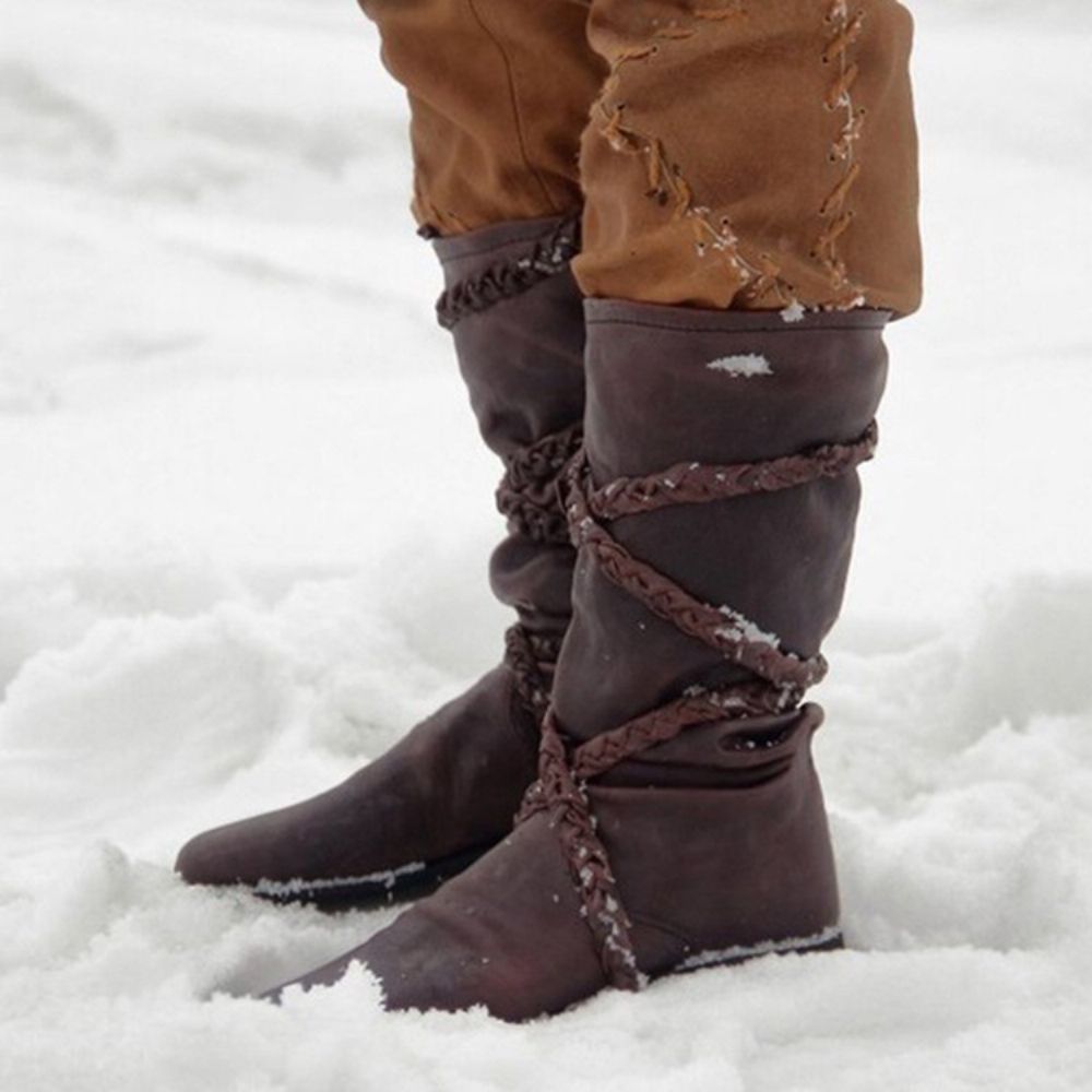 Effen Instappers Western Sneeuwlaarzen Met Ronde Neus