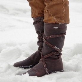 Effen Instappers Western Sneeuwlaarzen Met Ronde Neus