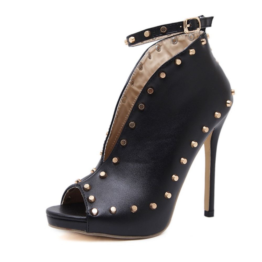 Stiletto Heel Effen Peep Toe Stiletto Heel Western Laarzen