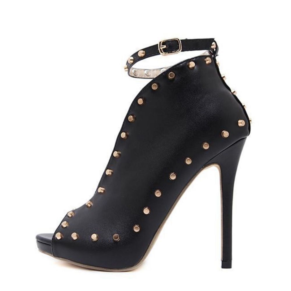 Stiletto Heel Effen Peep Toe Stiletto Heel Western Laarzen