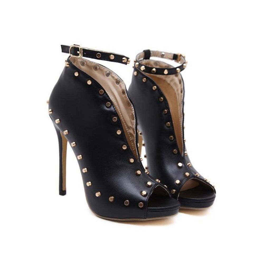 Stiletto Heel Effen Peep Toe Stiletto Heel Western Laarzen