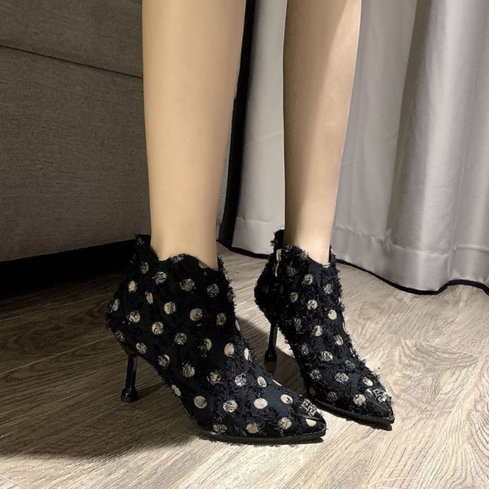 Stilettohak Spitse Teen Zijrits Pu Casual Laarzen