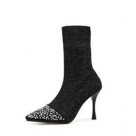 Strass Instappers Stiletto Heel Enkellaarsjes Dames