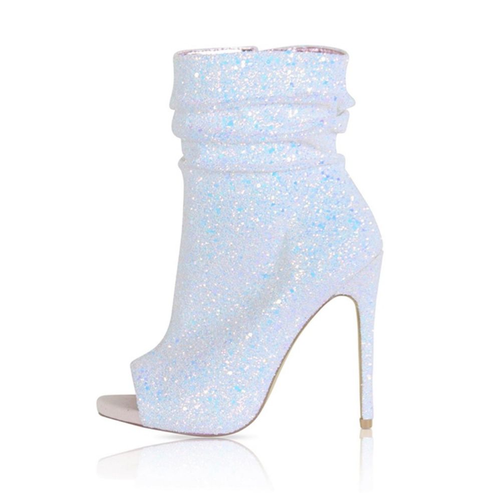 Strass Peep Toe Stiletto Heel Laarzen Dames