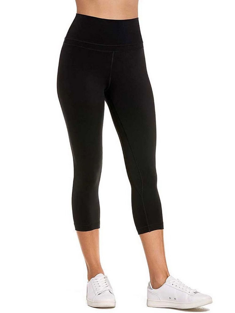 Ademende Effen Patchwork Halfhoge Volleybalbroek Yogabroek Tiktok-Legging Met Hoge Taille