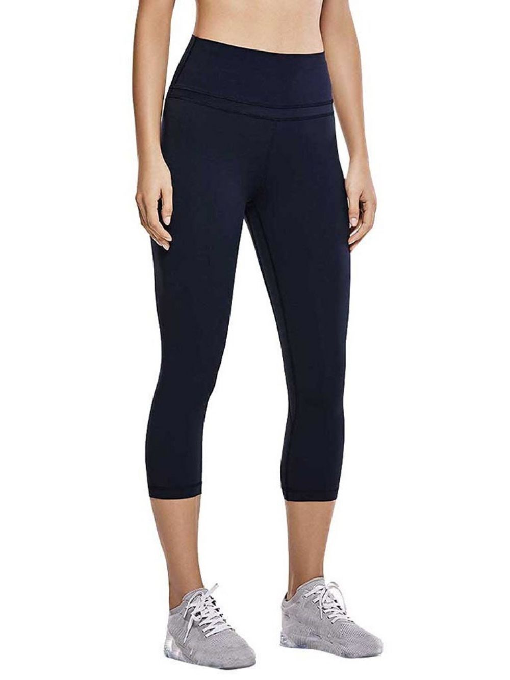 Ademende Effen Patchwork Halfhoge Volleybalbroek Yogabroek Tiktok-Legging Met Hoge Taille