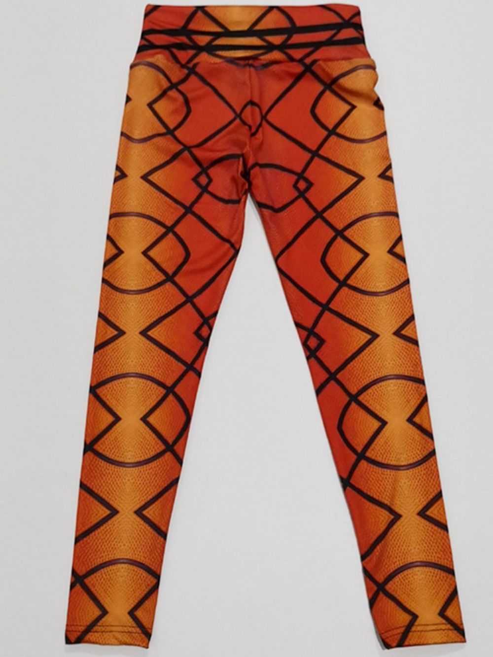 Ademende Geometrische Polyester Print Running Yoga Broek Over De Volledige Lengte Tiktok Legging Met Hoge Taille