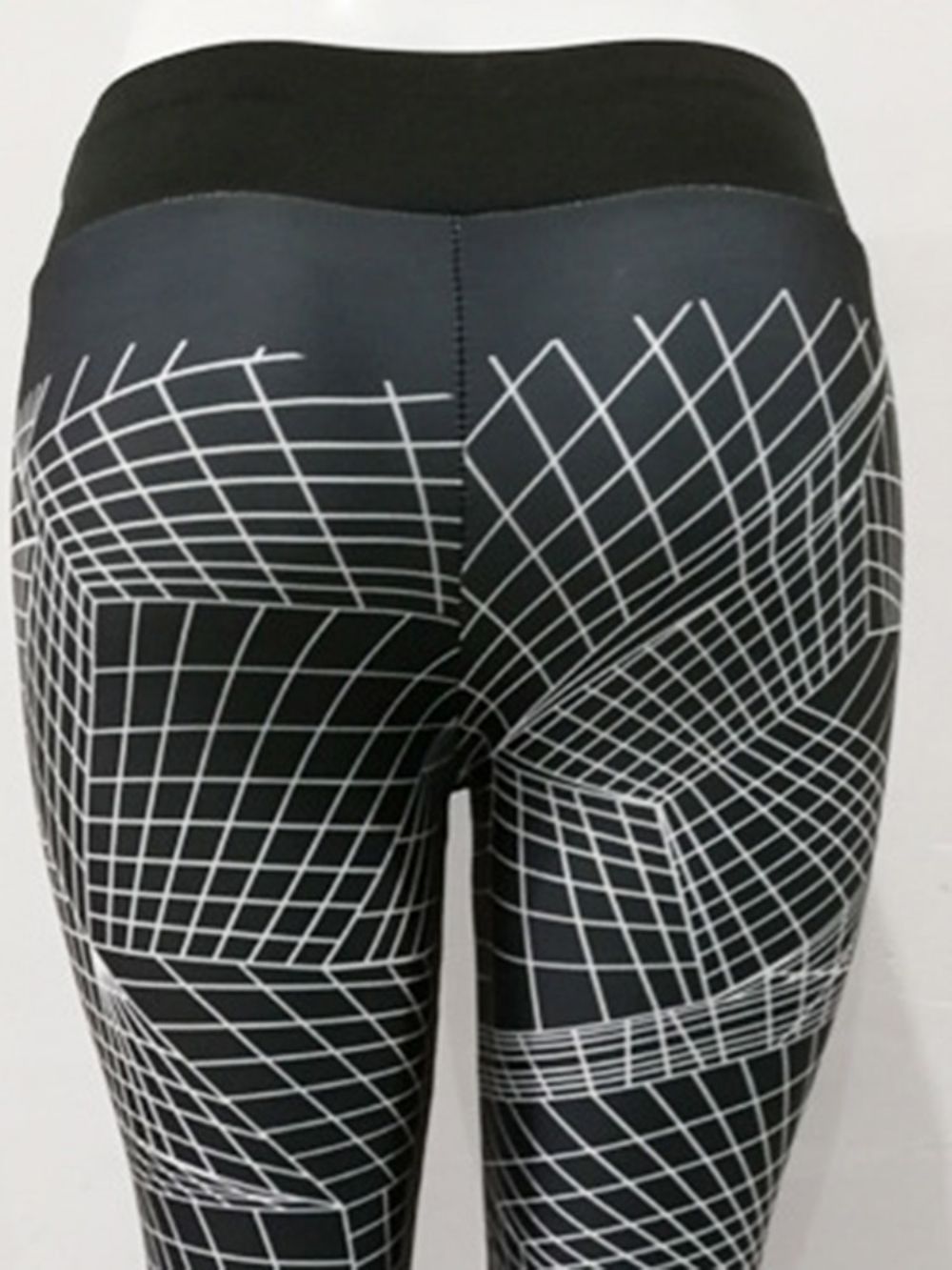 Ademende Geometrische Push-Up Sportlegging Sport Yogabroek Hoge Taille Tiktok-Legging