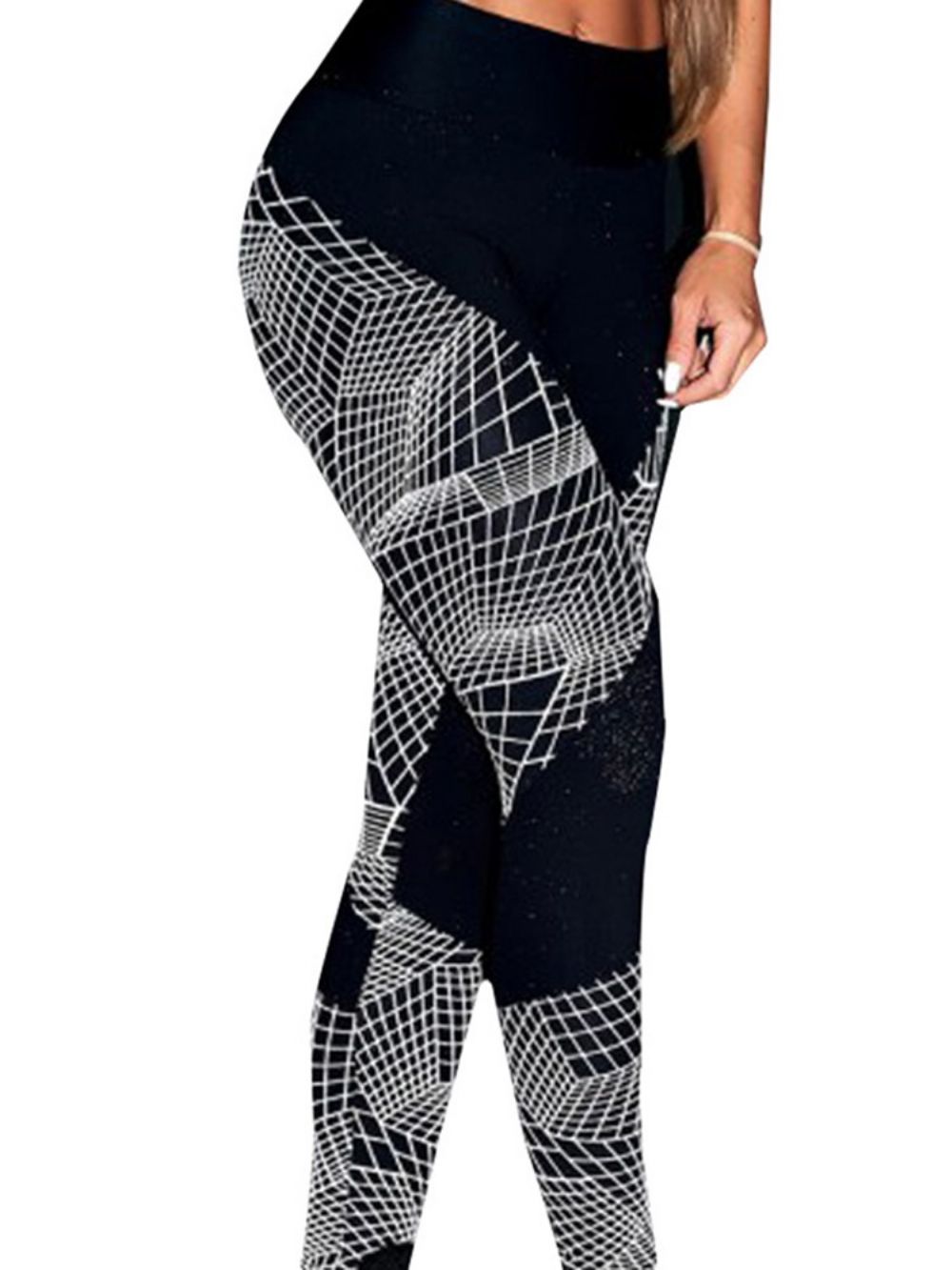 Ademende Geometrische Push-Up Sportlegging Sport Yogabroek Hoge Taille Tiktok-Legging