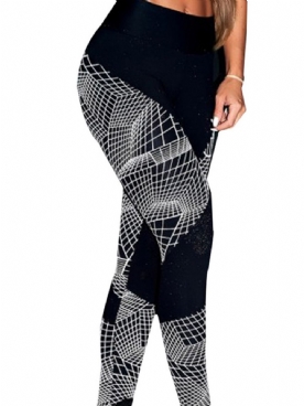 Ademende Geometrische Push-Up Sportlegging Sport Yogabroek Hoge Taille Tiktok-Legging