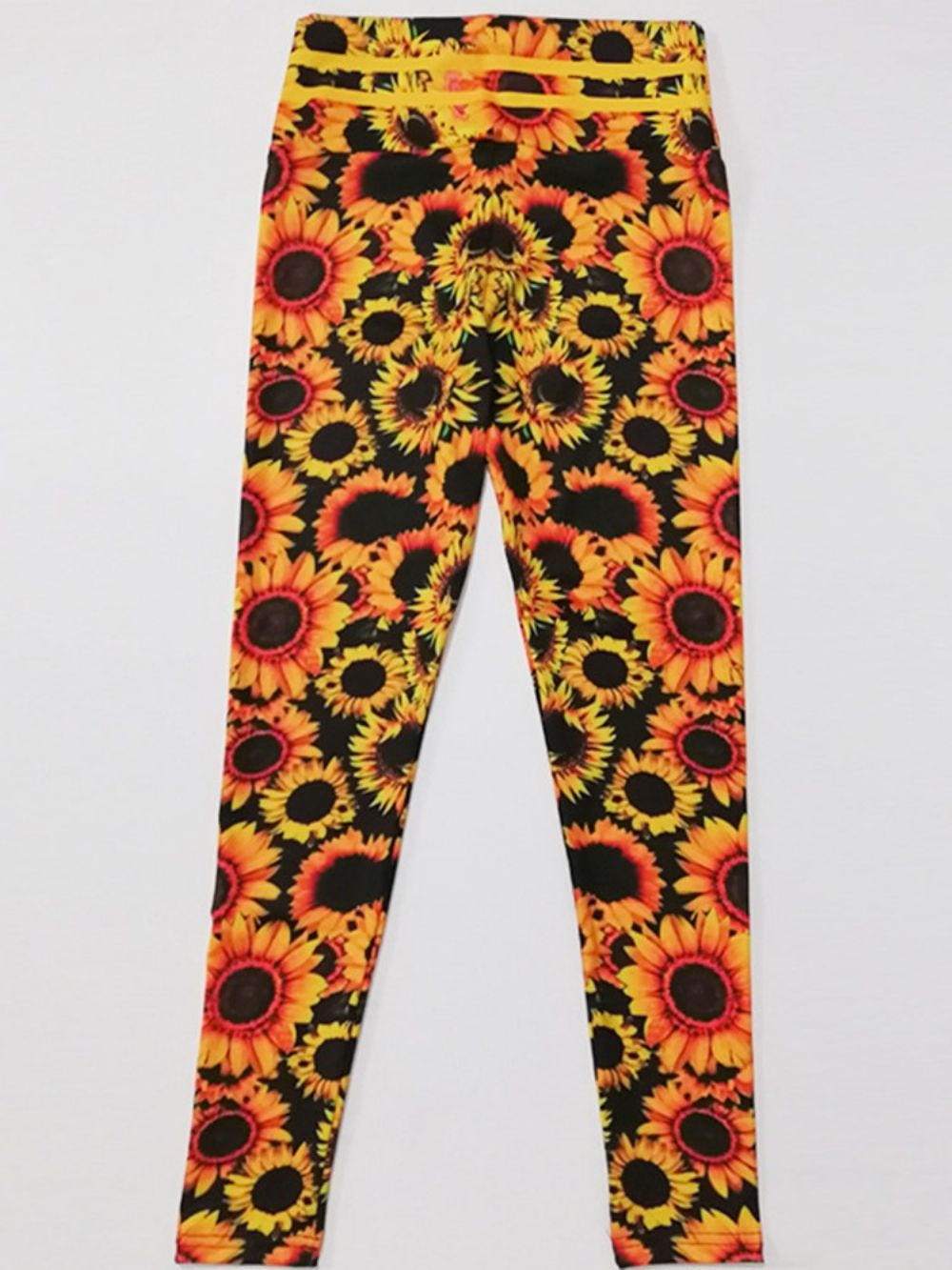 Ademende Push-Up Gym Sport Yoga Broek Met Zonnebloem Print Tiktok Legging Met Hoge Taille