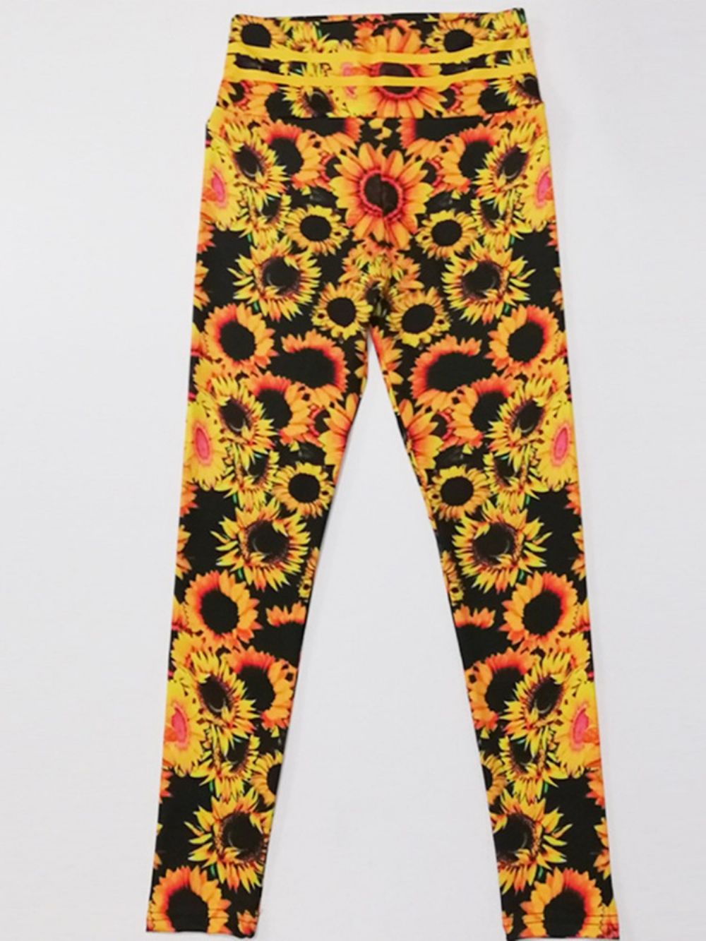 Ademende Push-Up Gym Sport Yoga Broek Met Zonnebloem Print Tiktok Legging Met Hoge Taille