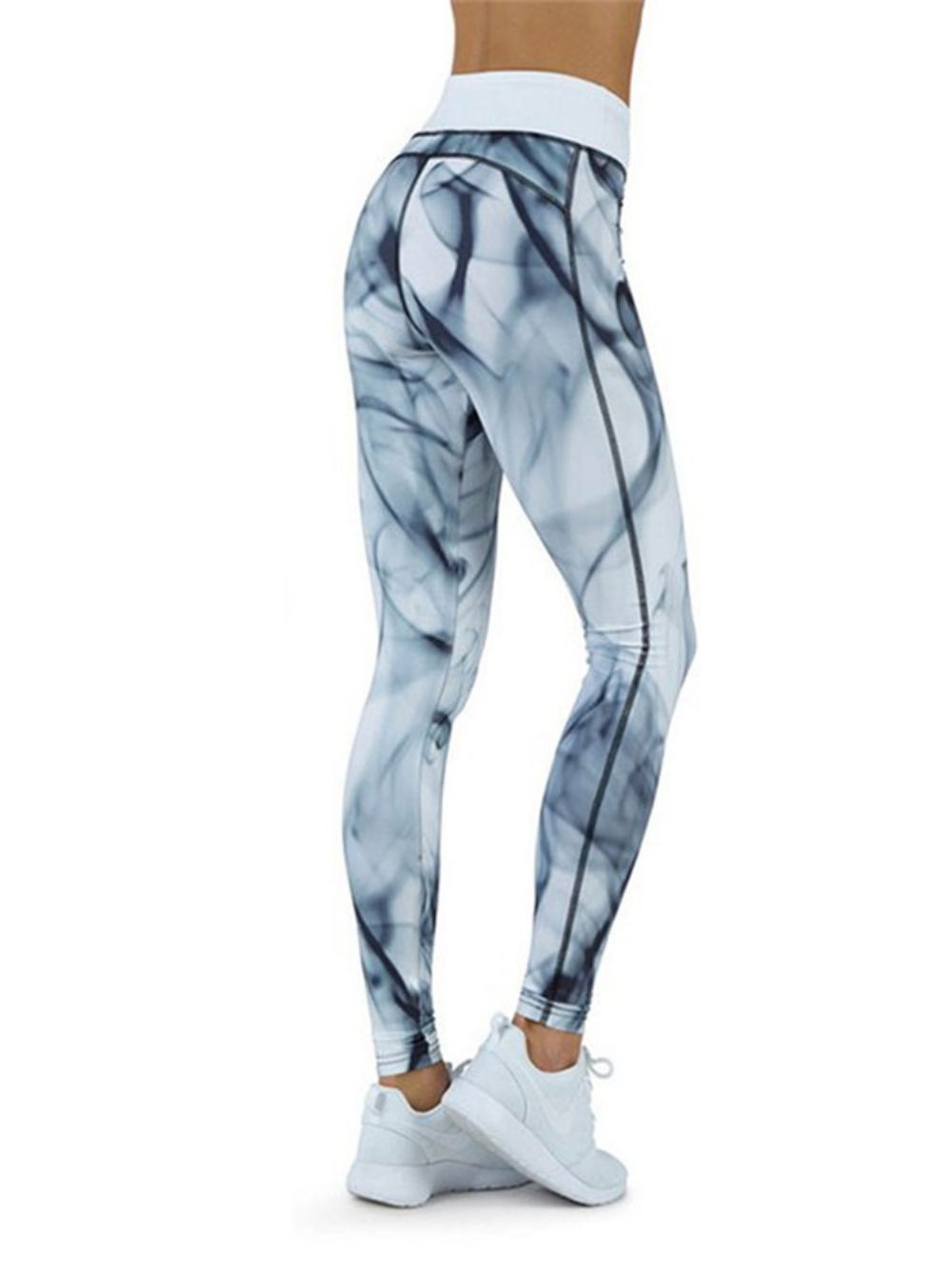 Afdrukken Sneldrogend Kleurblok Ademend Leggings Over De Volledige Lengte Yogabroek Tiktok-Legging Met Hoge Taille