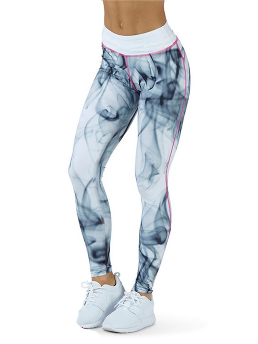 Afdrukken Sneldrogend Kleurblok Ademend Leggings Over De Volledige Lengte Yogabroek Tiktok-Legging Met Hoge Taille