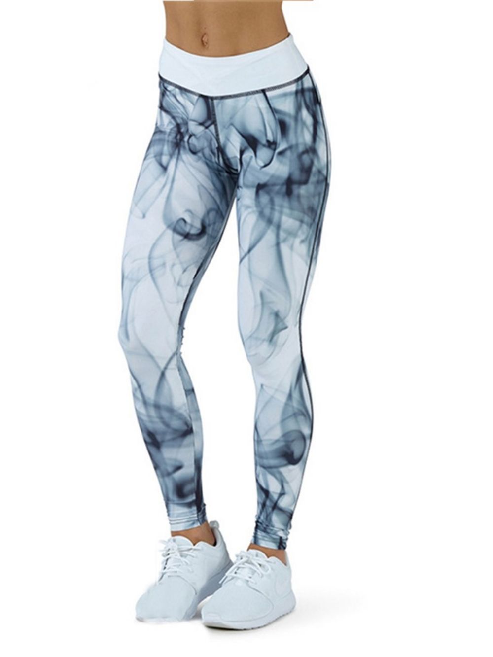 Afdrukken Sneldrogend Kleurblok Ademend Leggings Over De Volledige Lengte Yogabroek Tiktok-Legging Met Hoge Taille