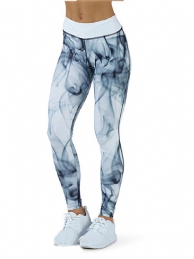 Afdrukken Sneldrogend Kleurblok Ademend Leggings Over De Volledige Lengte Yogabroek Tiktok-Legging Met Hoge Taille