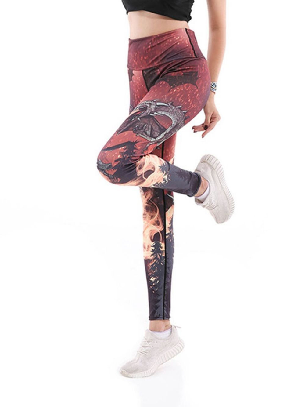 Anti-Zweet Print Cartoon Yoga Broek Hoge Taille Tiktok Legging