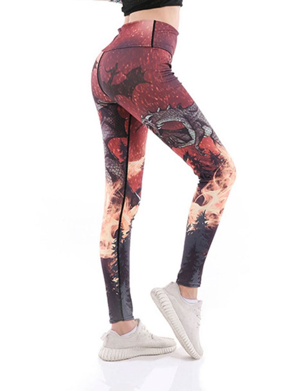 Anti-Zweet Print Cartoon Yoga Broek Hoge Taille Tiktok Legging