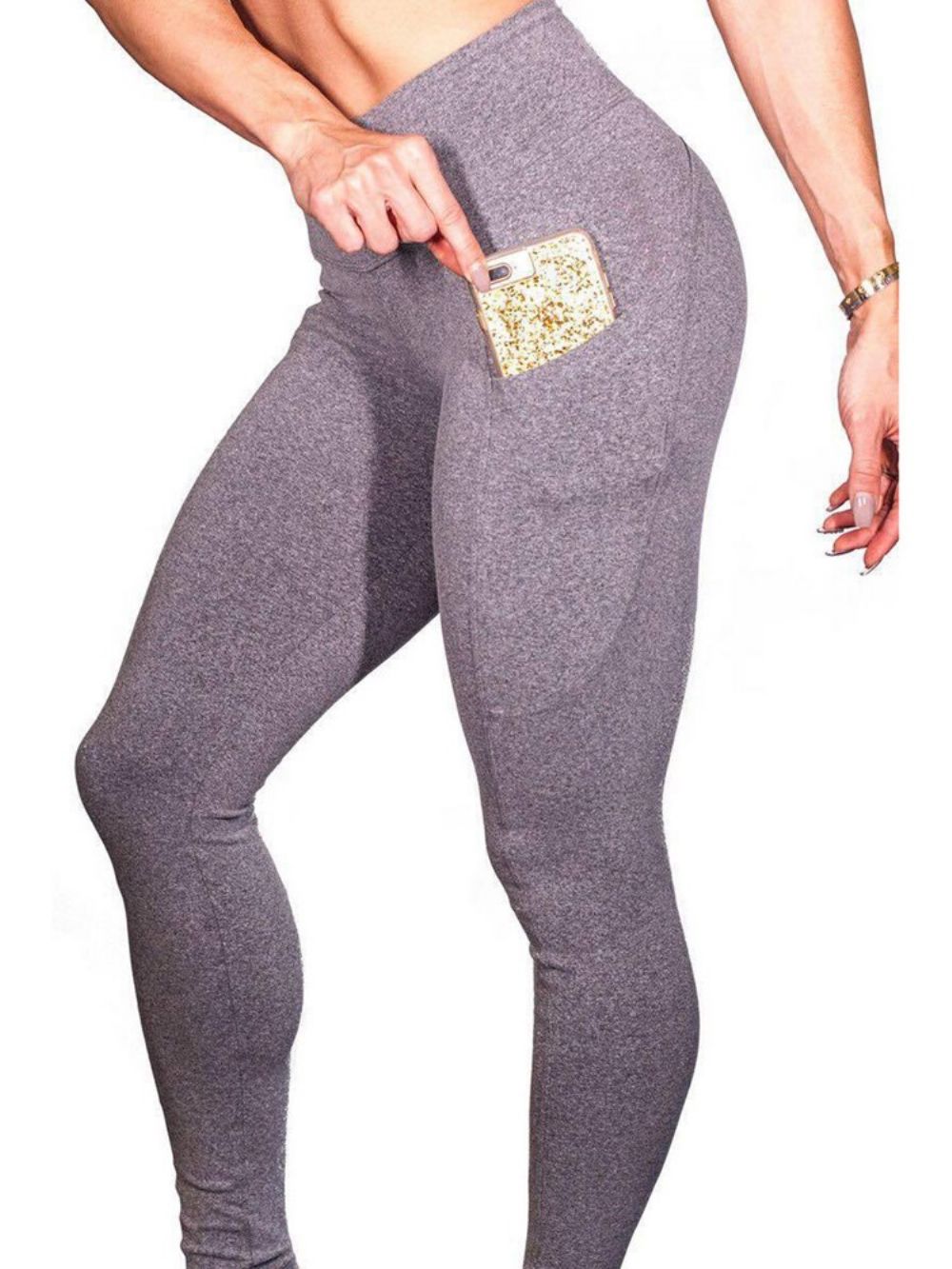 Anti-Zweetzakken Effen Yoga Legging Yoga Broek Hoge Taille Tiktok Legging