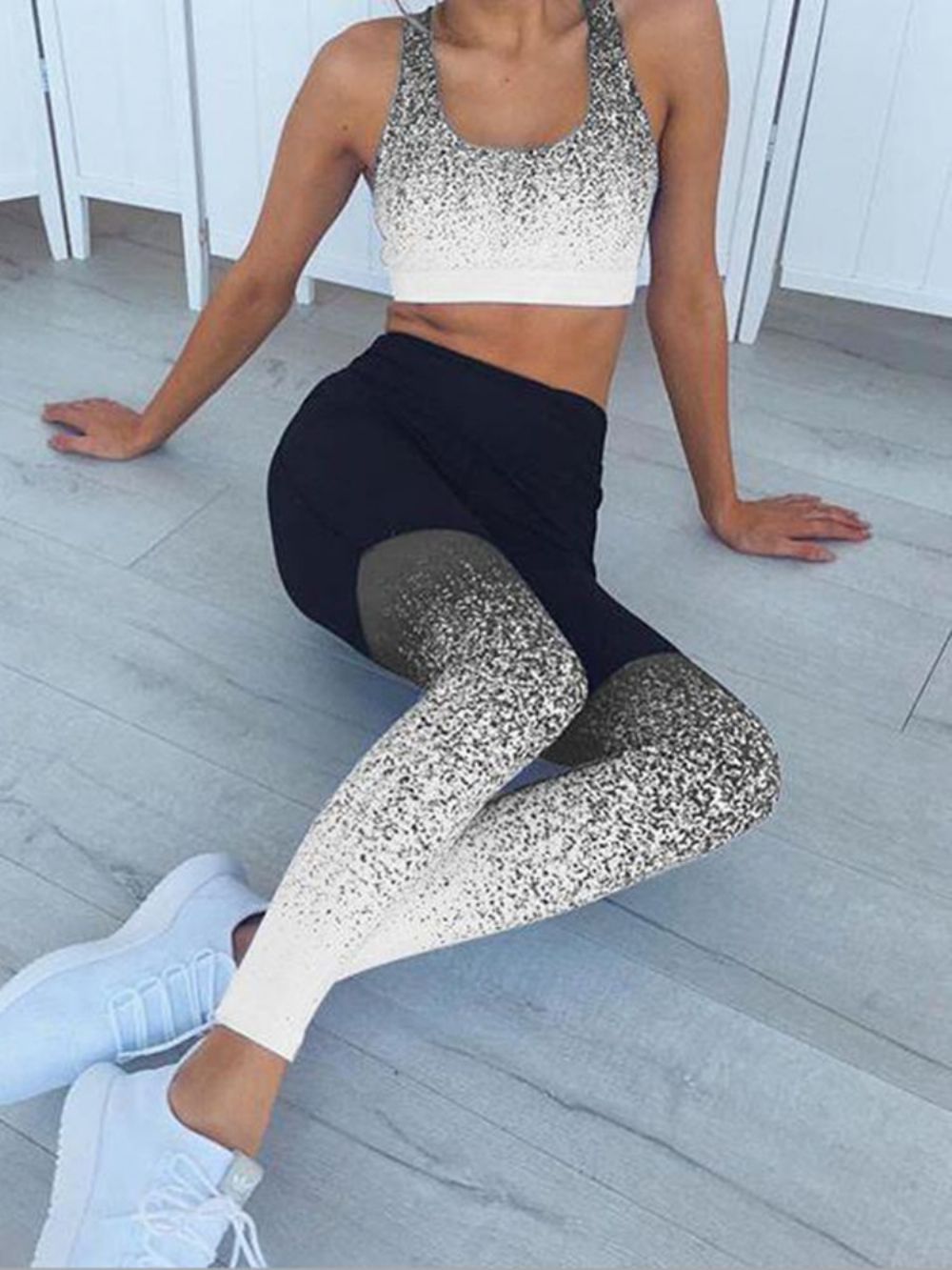 Bloemenprint Ademende Patchwork Yoga Broek Yoga Broek Hoge Taille Tiktok Leggings