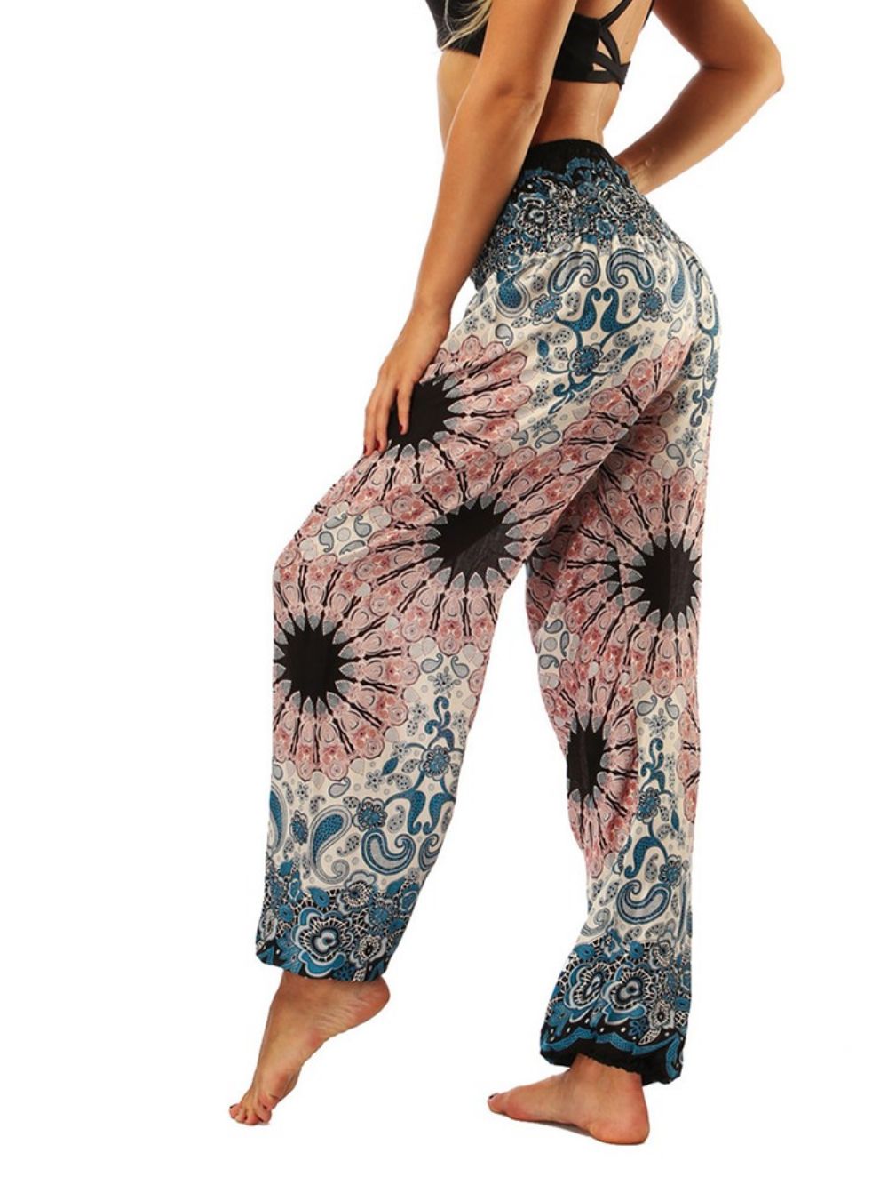 Boheemse Yoga Harembroek Met Bloemenprint