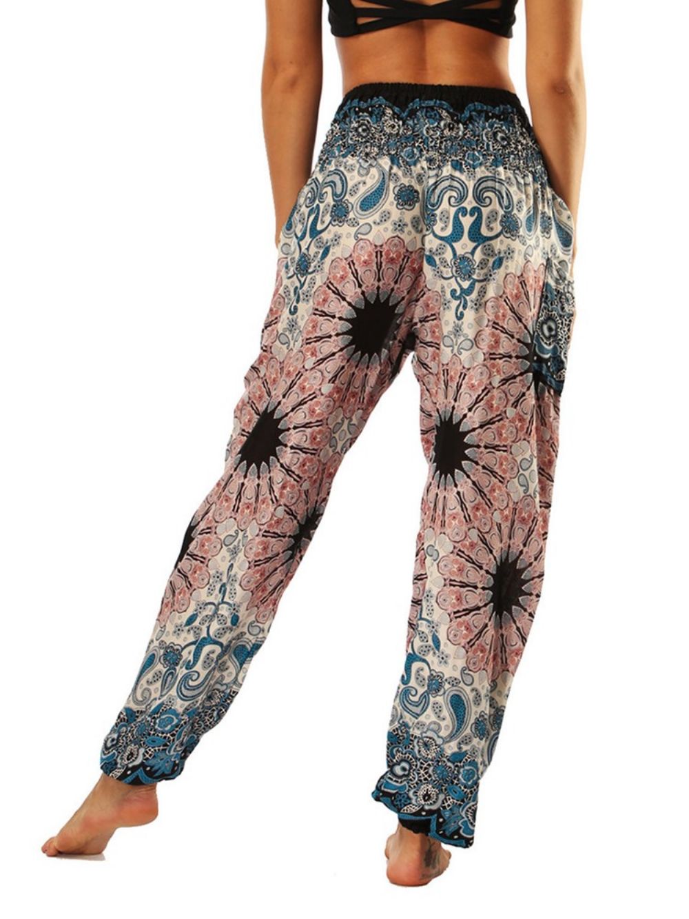 Boheemse Yoga Harembroek Met Bloemenprint