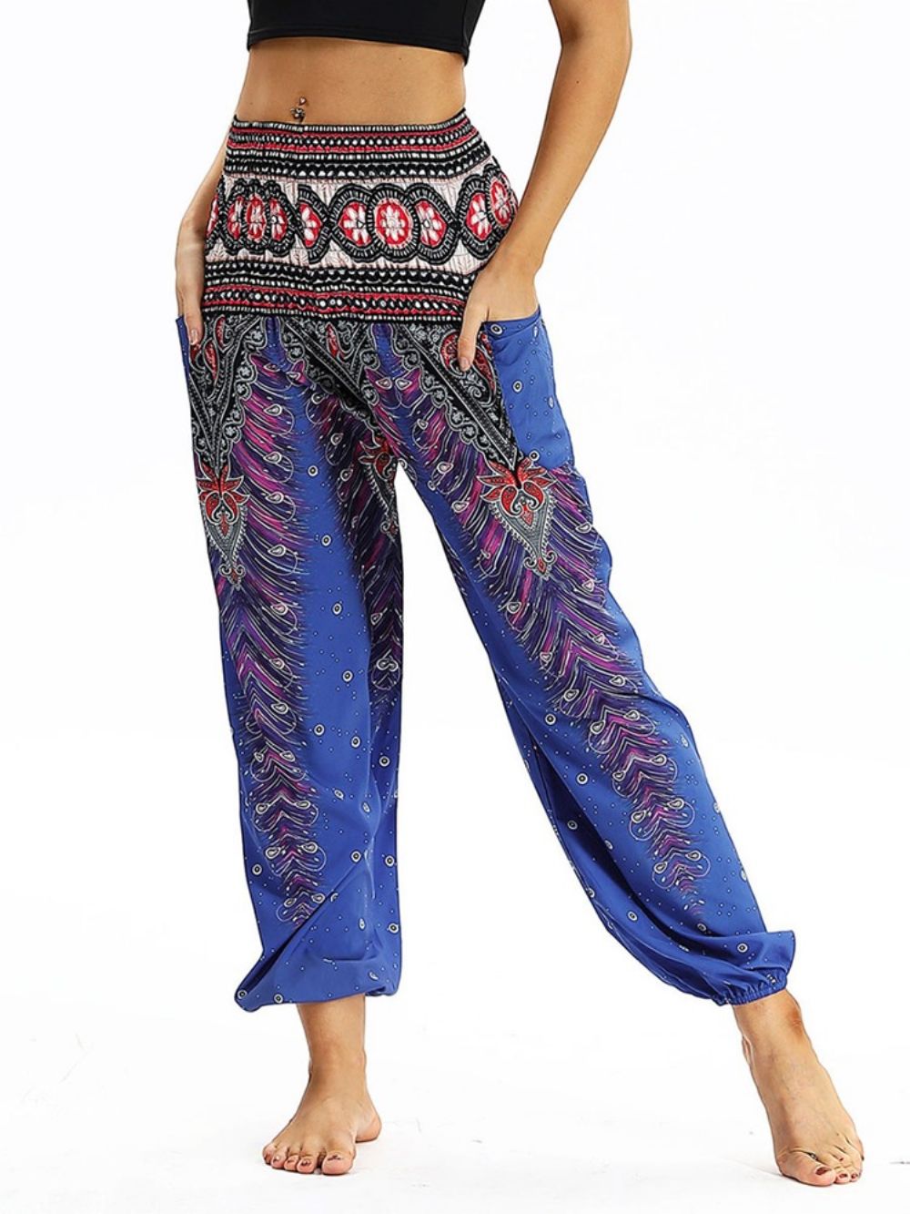 Boho Yoga Harembroek Met Geometrische Print