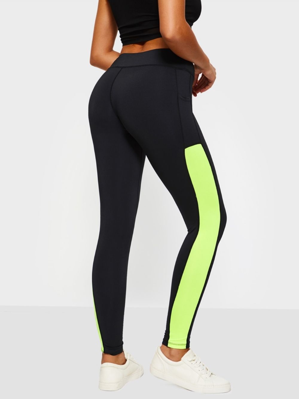 Dames Anti-Zweet Kleurblokzakken Running Yoga Legging Yoga Broek Hoge Taille Tiktok Legging