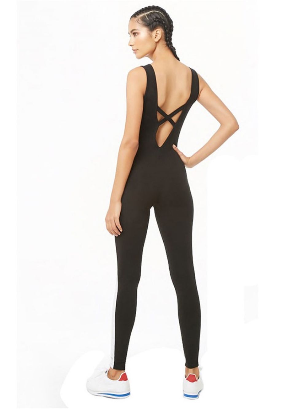 Dames Gestreepte Gym Sport Fitness Yoga Broek Jumpsuits