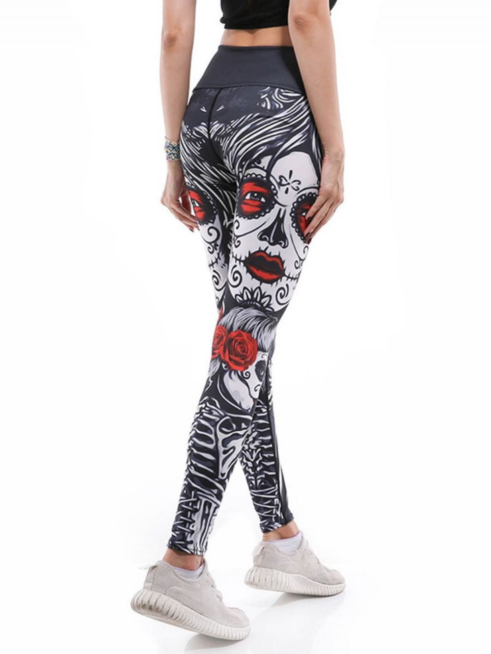 Dames Print Cartoon Anti-Zweet Gym Sport Yoga Broek Hoge Taille Tiktok Leggings