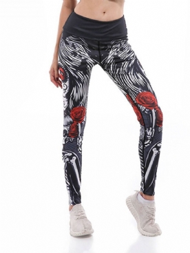 Dames Print Cartoon Anti-Zweet Gym Sport Yoga Broek Hoge Taille Tiktok Leggings