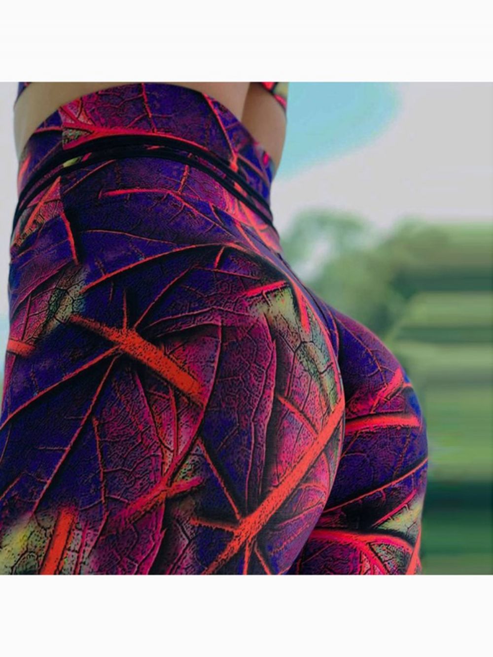 Dames Push-Up Legging Met Kleurenblokprint Over De Volledige Lengte Yogabroek Tiktok-Legging Met Hoge Taille