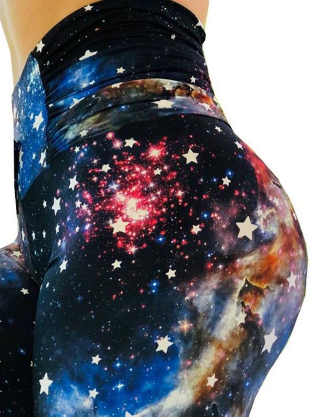 Dames Sterrenhemel Kleurblok Print Gym Sport Yoga Leggings Yoga Broek Hoge Taille Tiktok Leggings