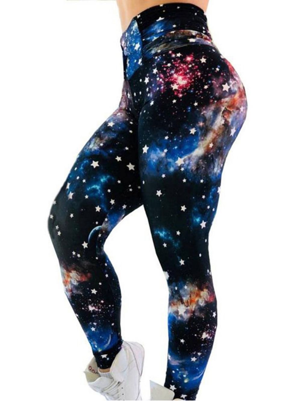 Dames Sterrenhemel Kleurblok Print Gym Sport Yoga Leggings Yoga Broek Hoge Taille Tiktok Leggings