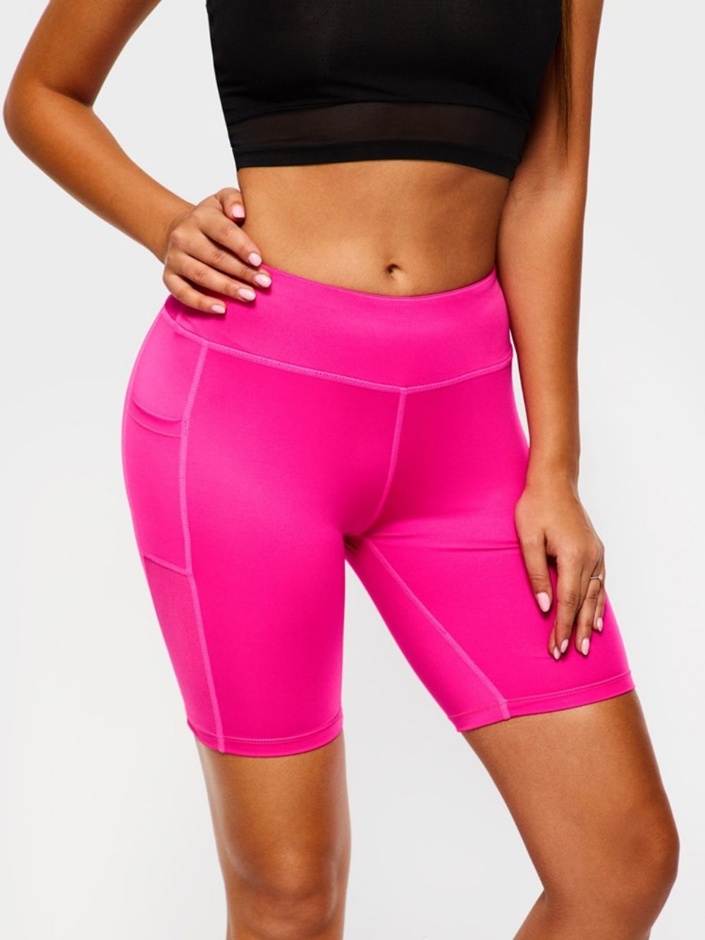 Dameszakken Anti-Zweet Solid Gym Sport Yoga Shorts Yogabroek Hoge Taille Tiktok-Legging