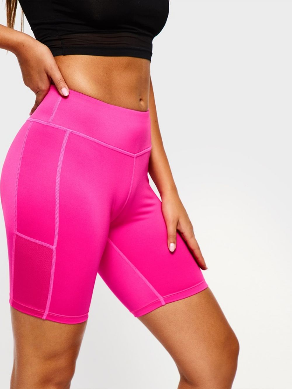 Dameszakken Anti-Zweet Solid Gym Sport Yoga Shorts Yogabroek Hoge Taille Tiktok-Legging