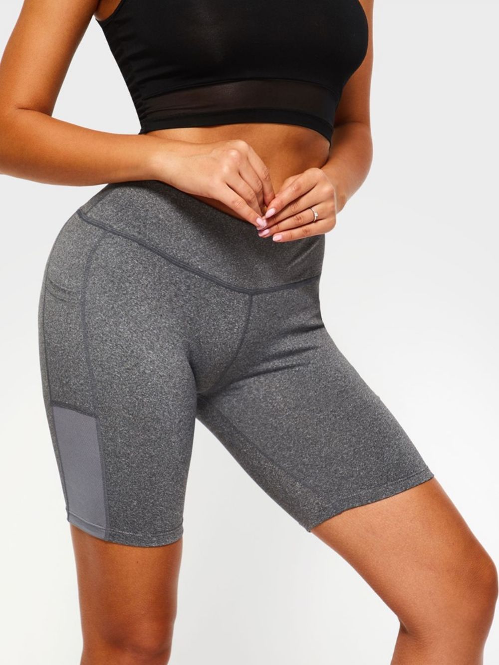 Dameszakken Anti-Zweet Solid Gym Sport Yoga Shorts Yogabroek Hoge Taille Tiktok-Legging