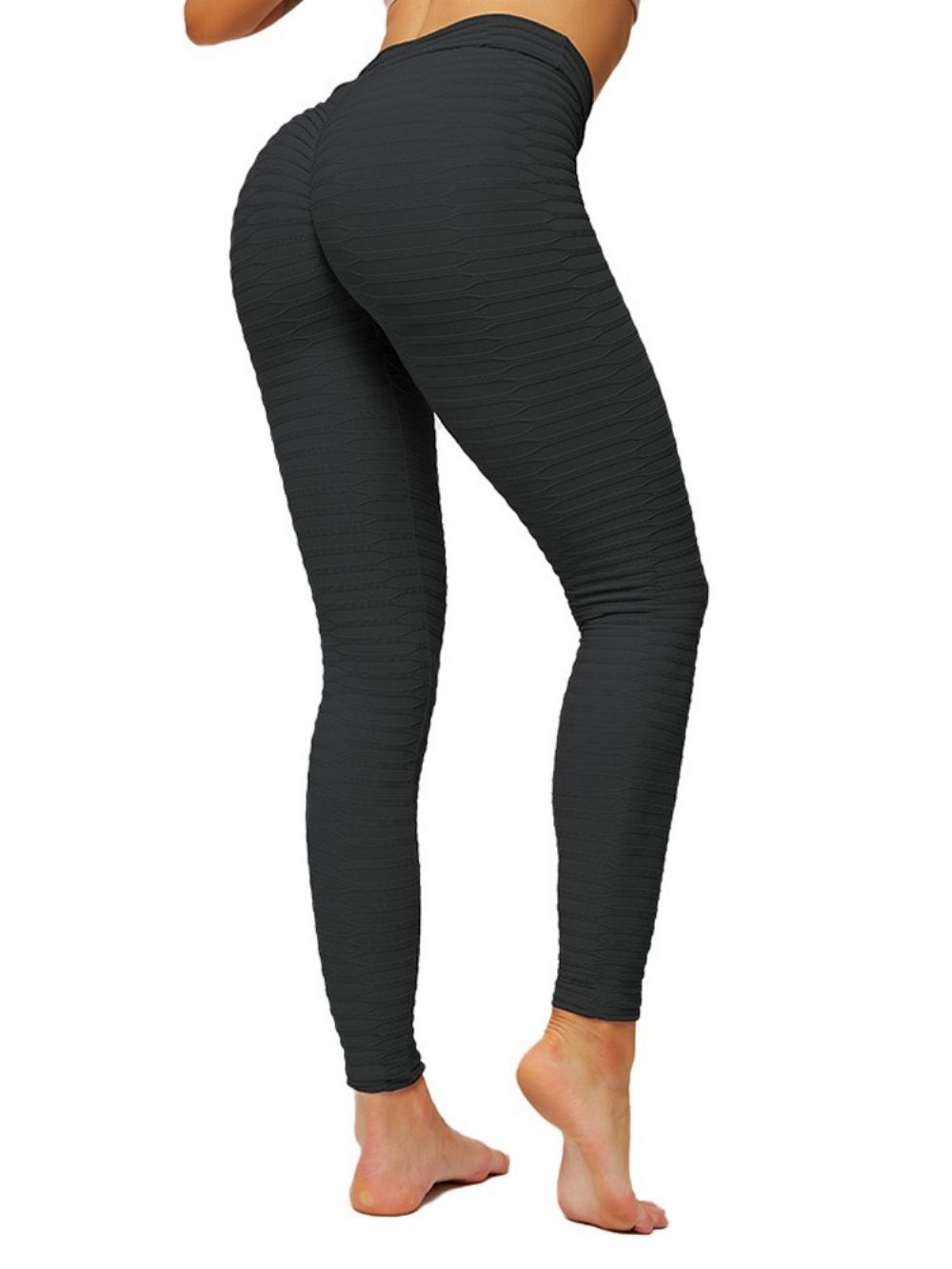 Gestreepte Nylon Vrouwelijke Enkellange Yogabroek Tiktok-Legging Met Hoge Taille