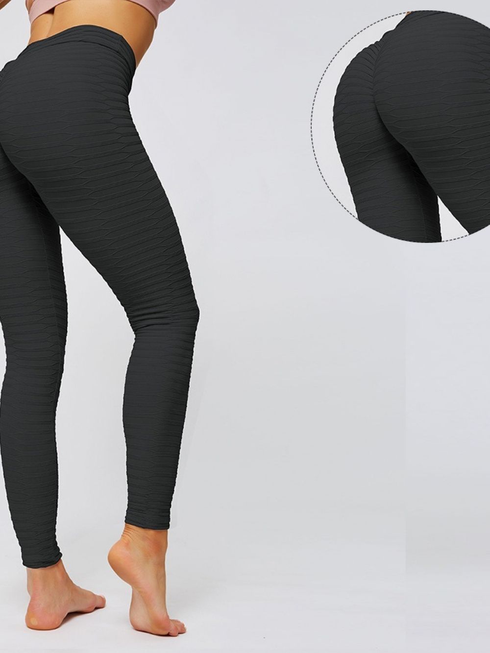 Gestreepte Nylon Vrouwelijke Enkellange Yogabroek Tiktok-Legging Met Hoge Taille