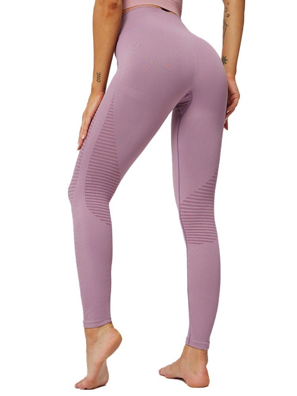 Gestreepte Polyester Winter Vrouwelijke Yoga Broek Hoge Taille Tiktok Legging