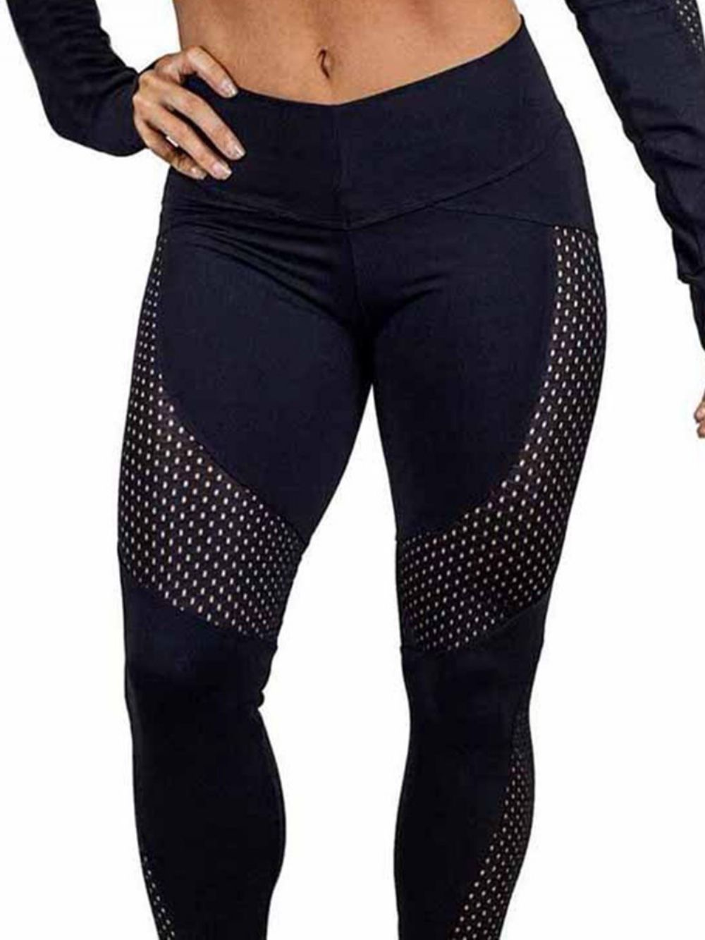 Kleurblok Polyester Sneldrogende Patchwork-Legging Yogabroek Hoge Taille Tiktok-Legging