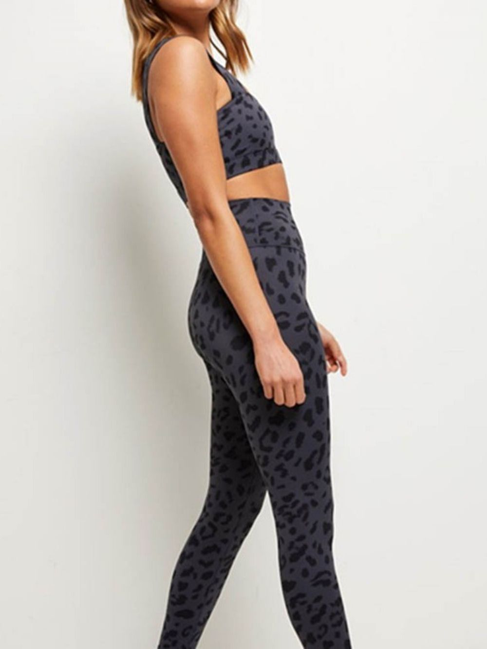 Luipaard-Katoenmengsels Sneldrogende Zomertennisbroek Yogabroek Tiktok-Legging Met Hoge Taille