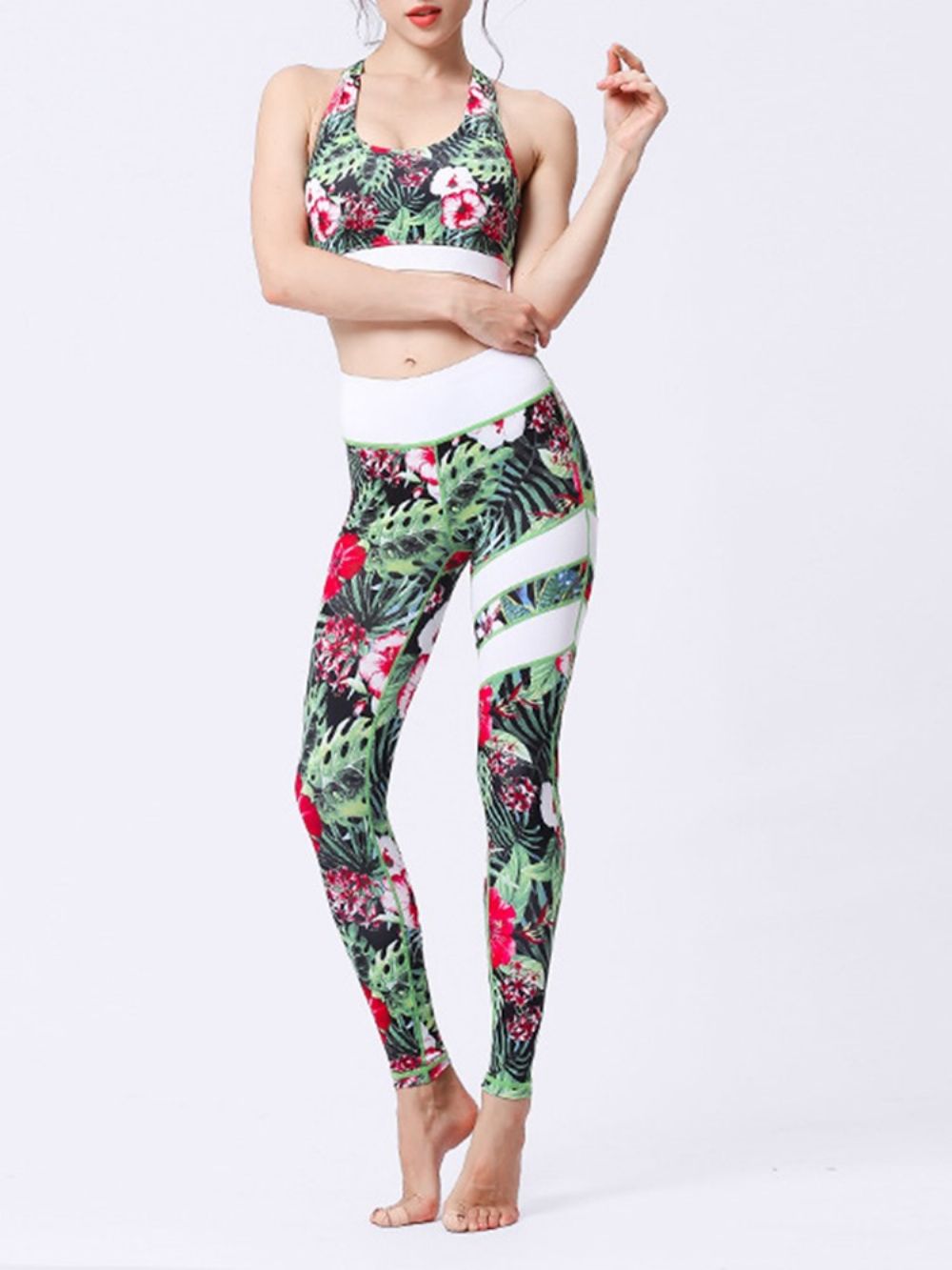 Mouwloze Trui Met Bloemenprint Gym Sportsets